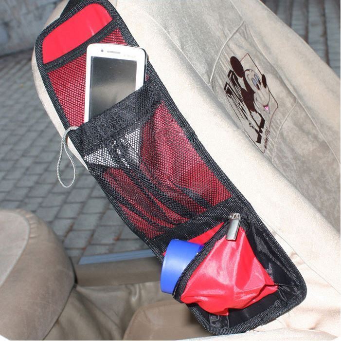 Car Multi Side Pocket Seat Storage Hanging Bag Organise Pouch - Red