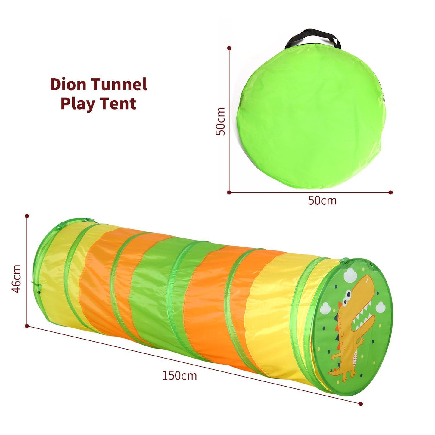 SOKA Play Tunnel Pop Up Indoor Outdoor Garden Play Tent for Kids Children - Green