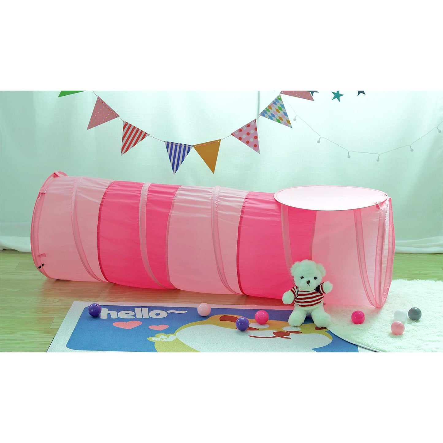 SOKA Play Tunnel Pop Up Indoor Outdoor Garden Play Tent for Kids Children - Pink