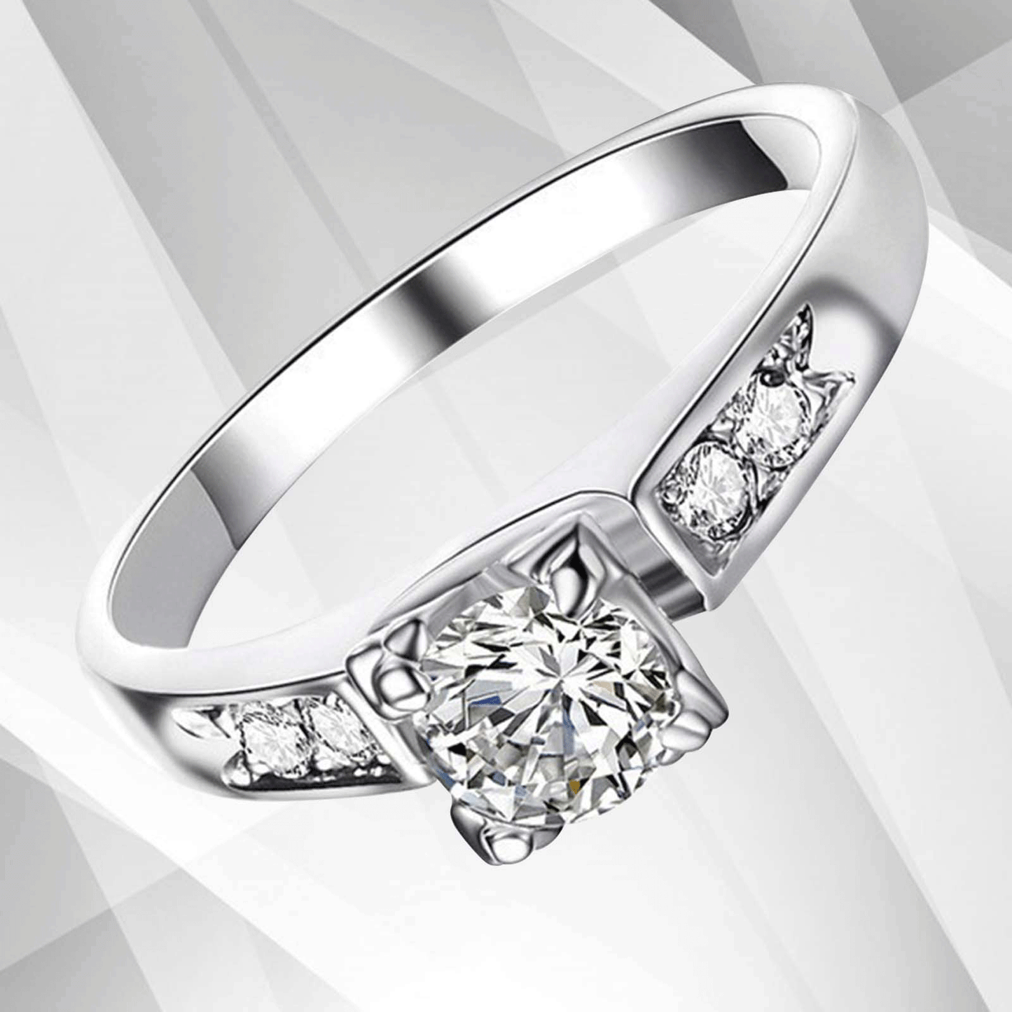 1.80Ct Princess-Cut Diamond Solitaire Girls Engagement Ring 18Ct White Gold Over