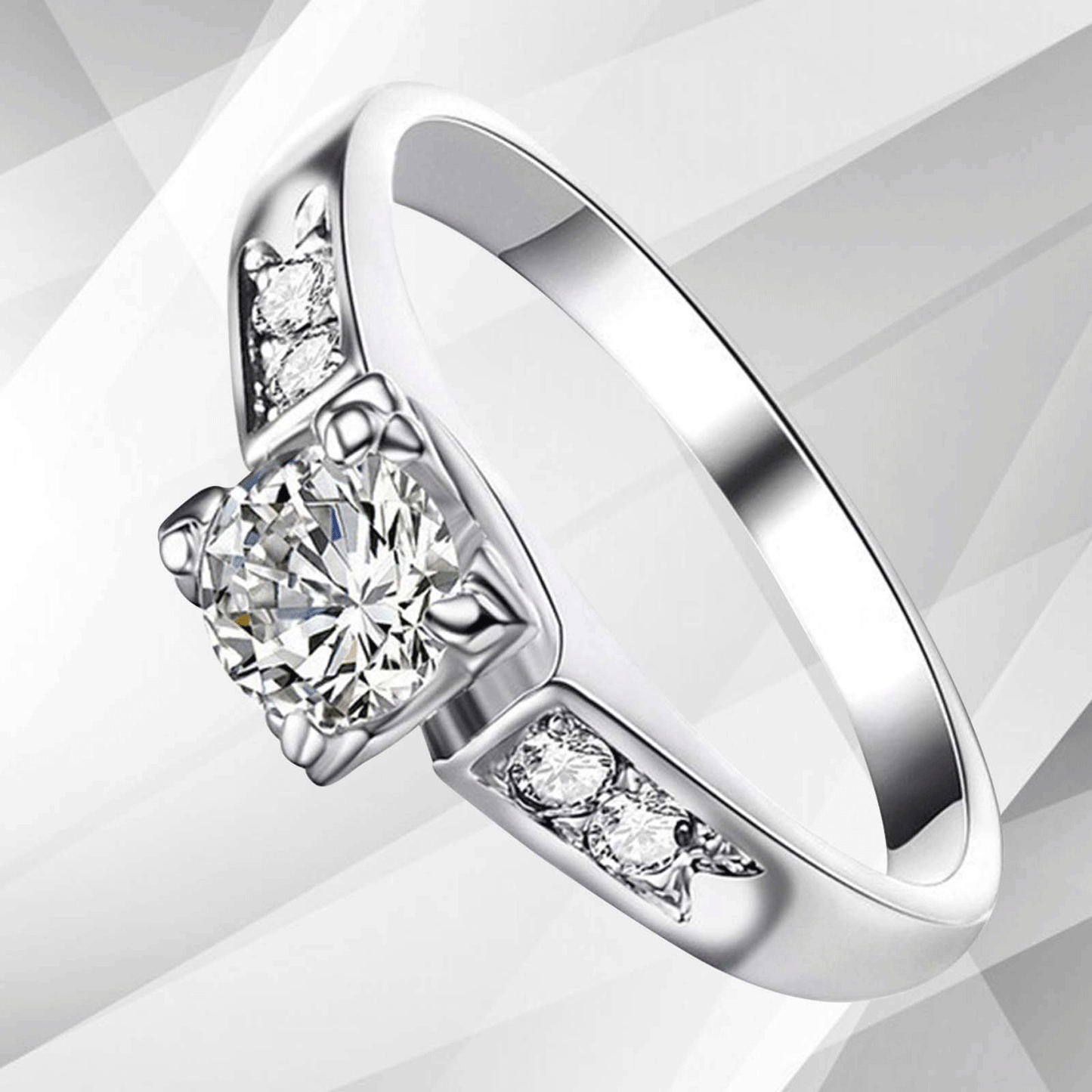 1.80Ct Princess-Cut Diamond Solitaire Girls Engagement Ring 18Ct White Gold Over