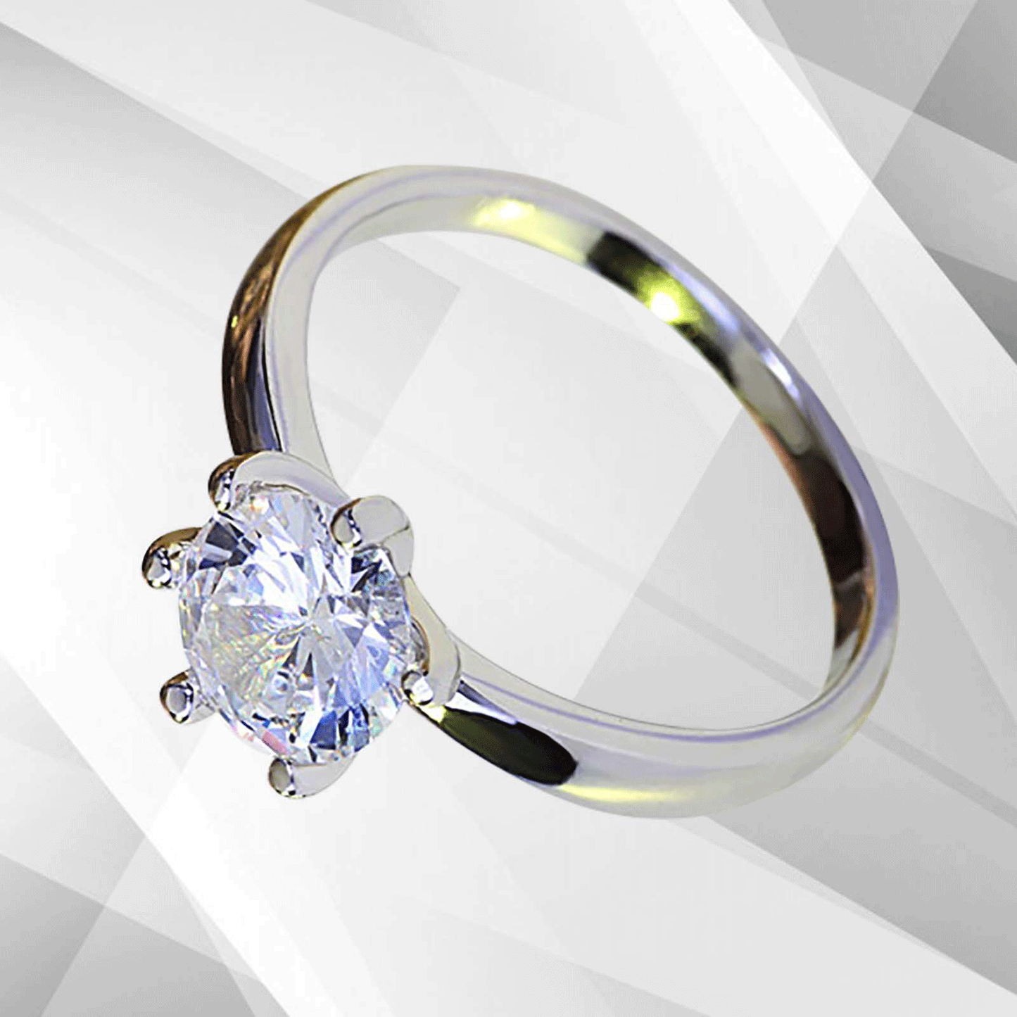 2.0Ct Round-Cut Diamond Solitaire Bridal Engagement Ring 18Ct White Gold Over
