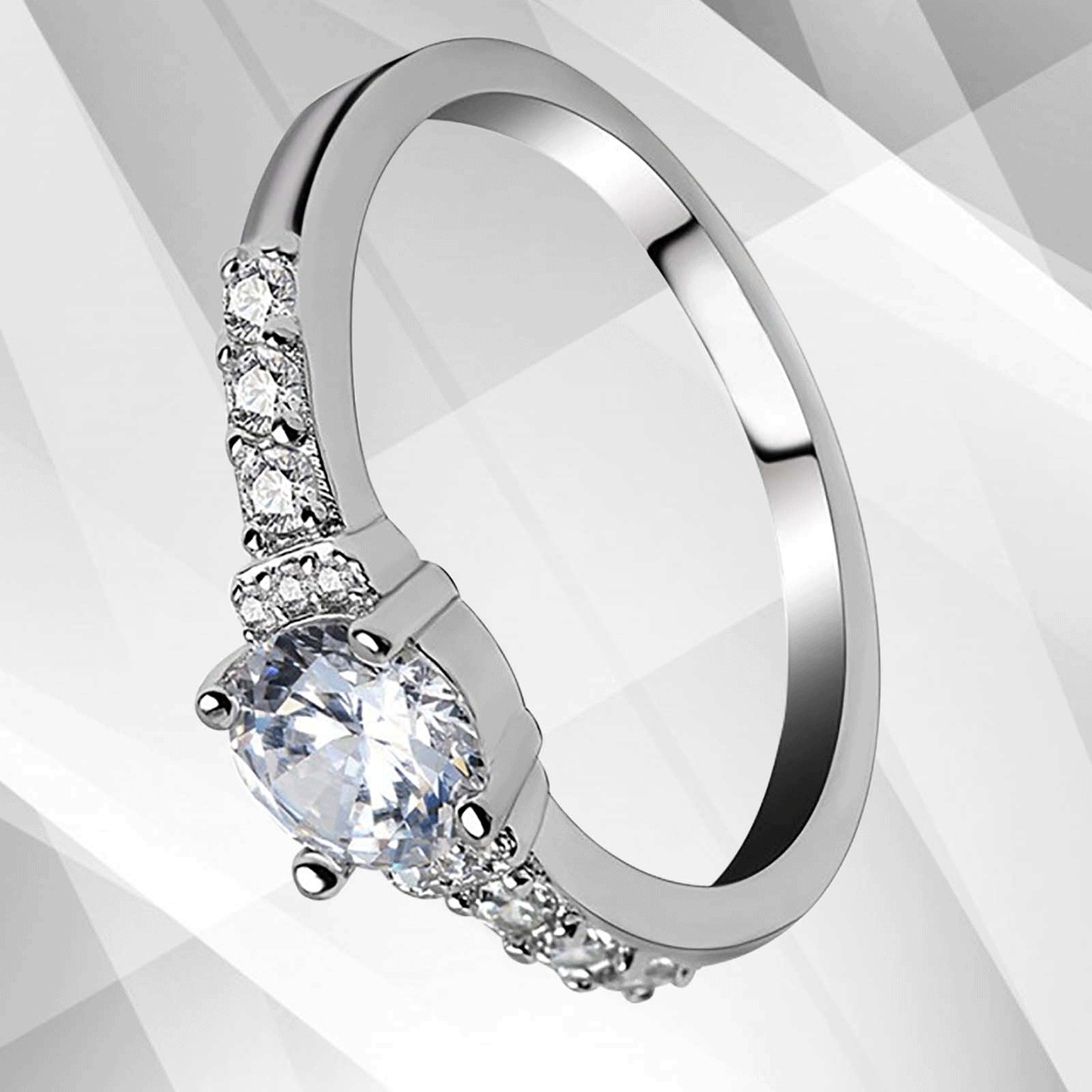 1.8Ct Round-Cut CZ Diamond Solitaire Bridal Engagement Ring 18Ct White Gold Over