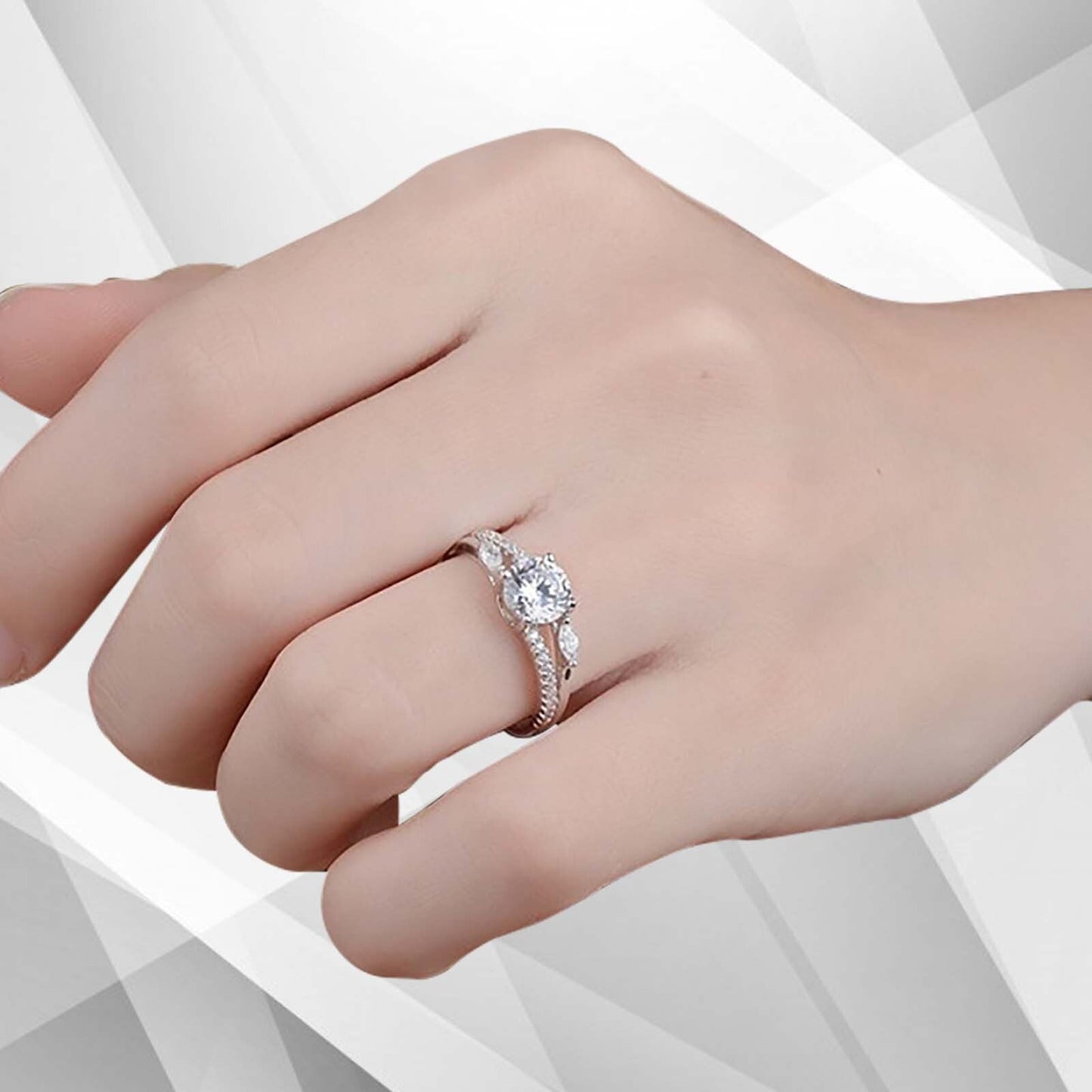2.50Ct Round Cut Diamond Solitaire Bridal Engagement Ring 18Ct White Gold Over