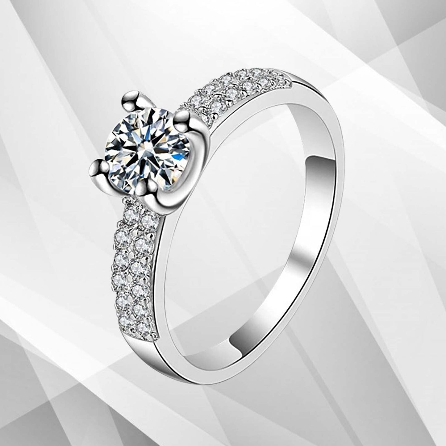 2.50Ct Round Cut Diamond Solitaire Bridal Engagement Ring 18Ct White Gold Over