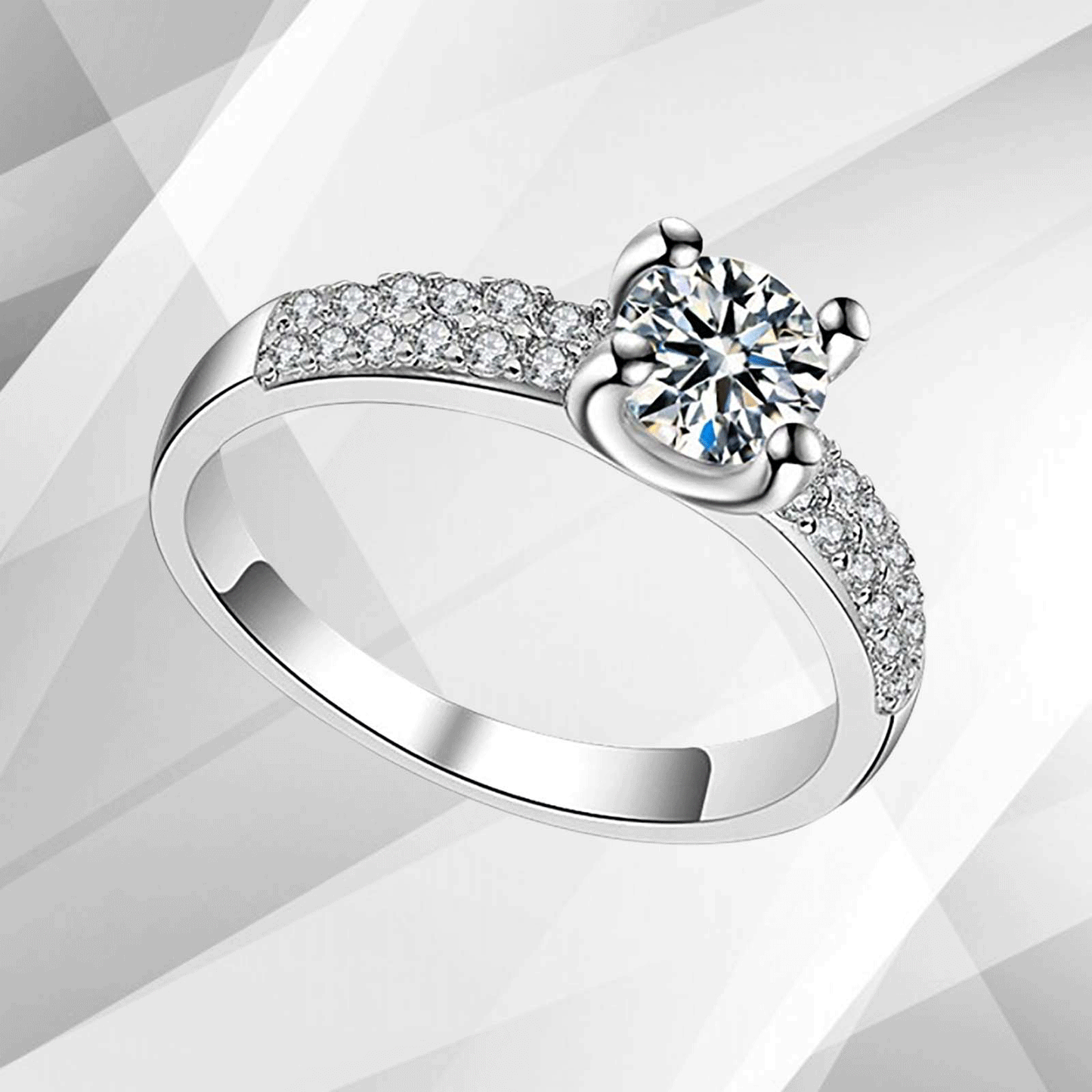 2.50Ct Round Cut Diamond Solitaire Bridal Engagement Ring 18Ct White Gold Over