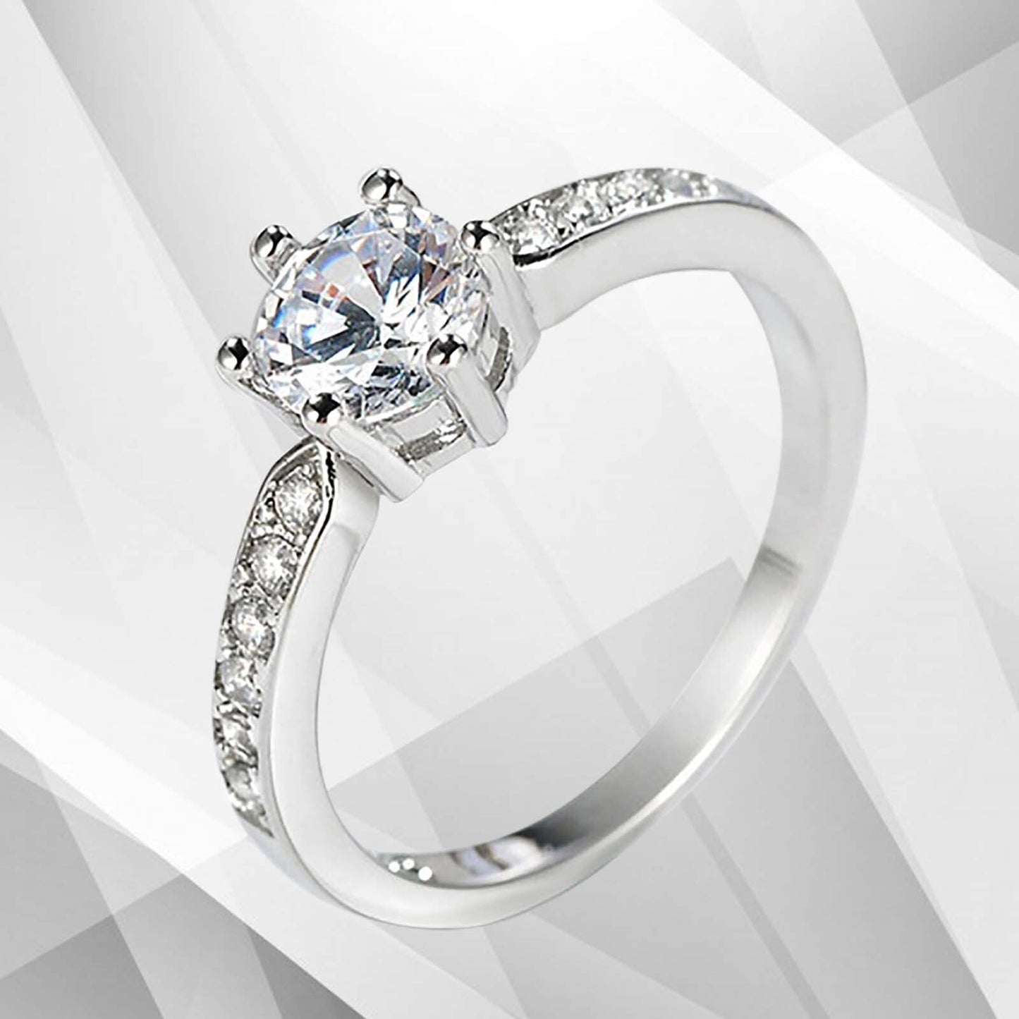2.0Ct Round-Cut Diamond Solitaire Bridal Engagement Ring 18Ct White Gold Over