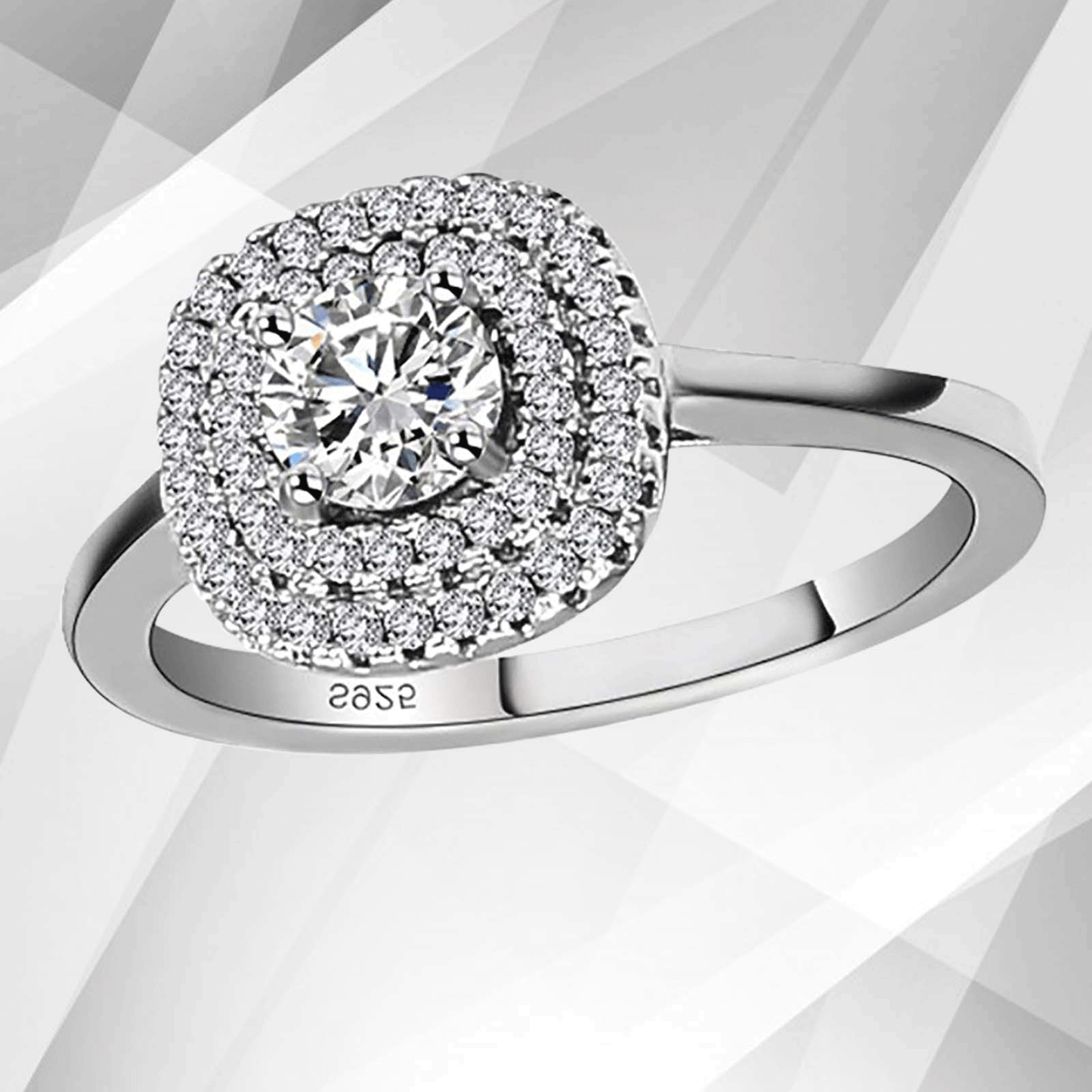 1.8Ct Round-Cut Diamond Cushion Halo Bridal Engagement Ring 18K White Gold Over