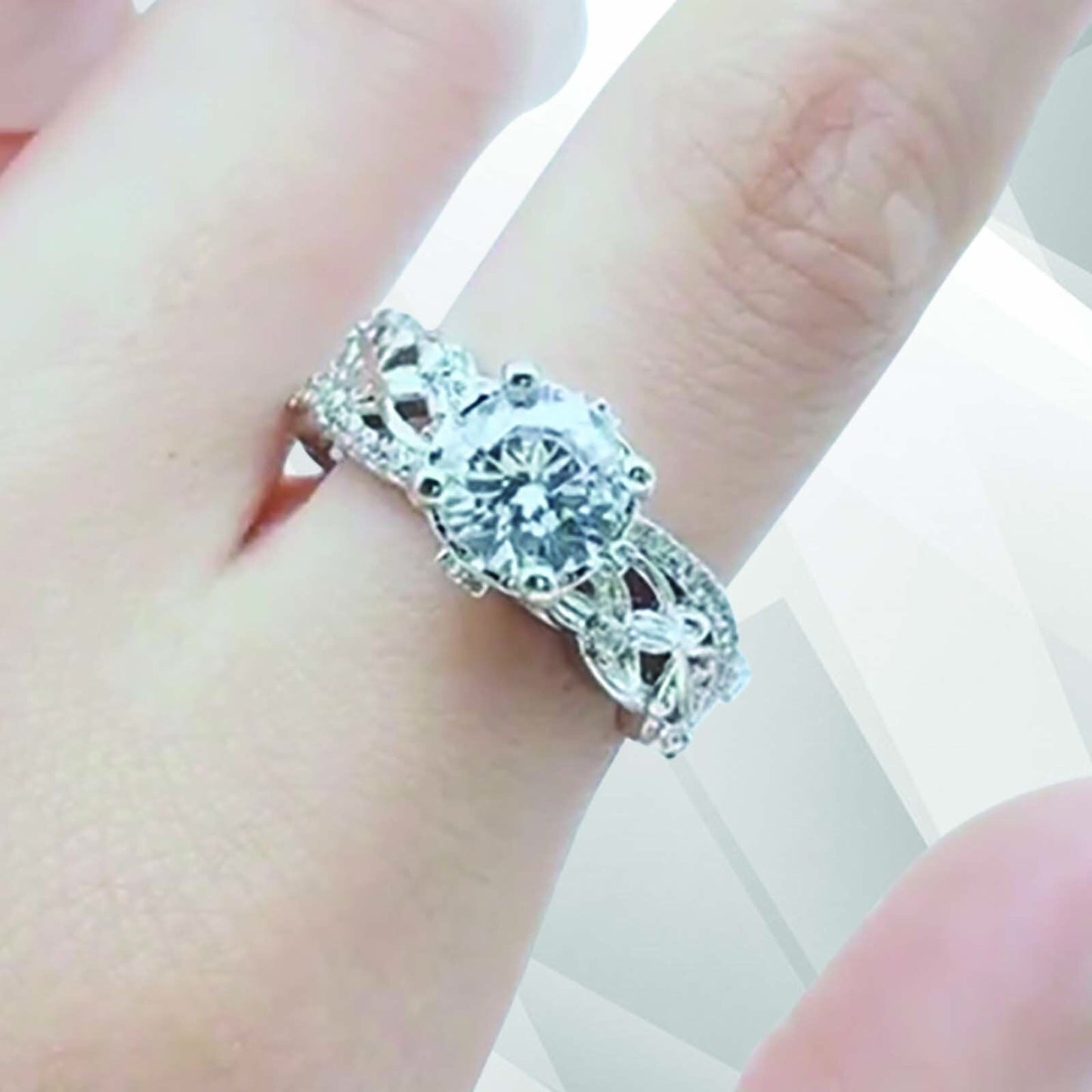 2.50Ct Round Cut Diamond Solitaire Bridal Engagement Ring 18Ct White Gold Over