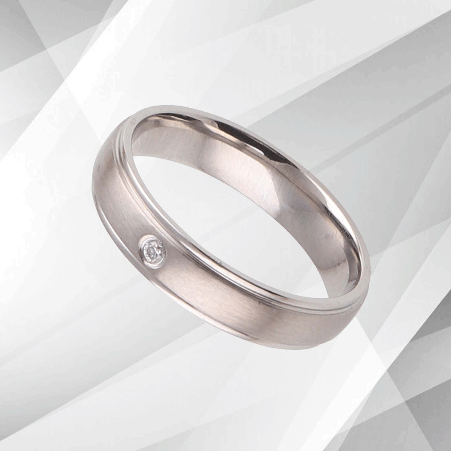 4mm 18Ct White Gold Over 0.35Ct C Z Diamond Anniversary Engagement Band Ring UK