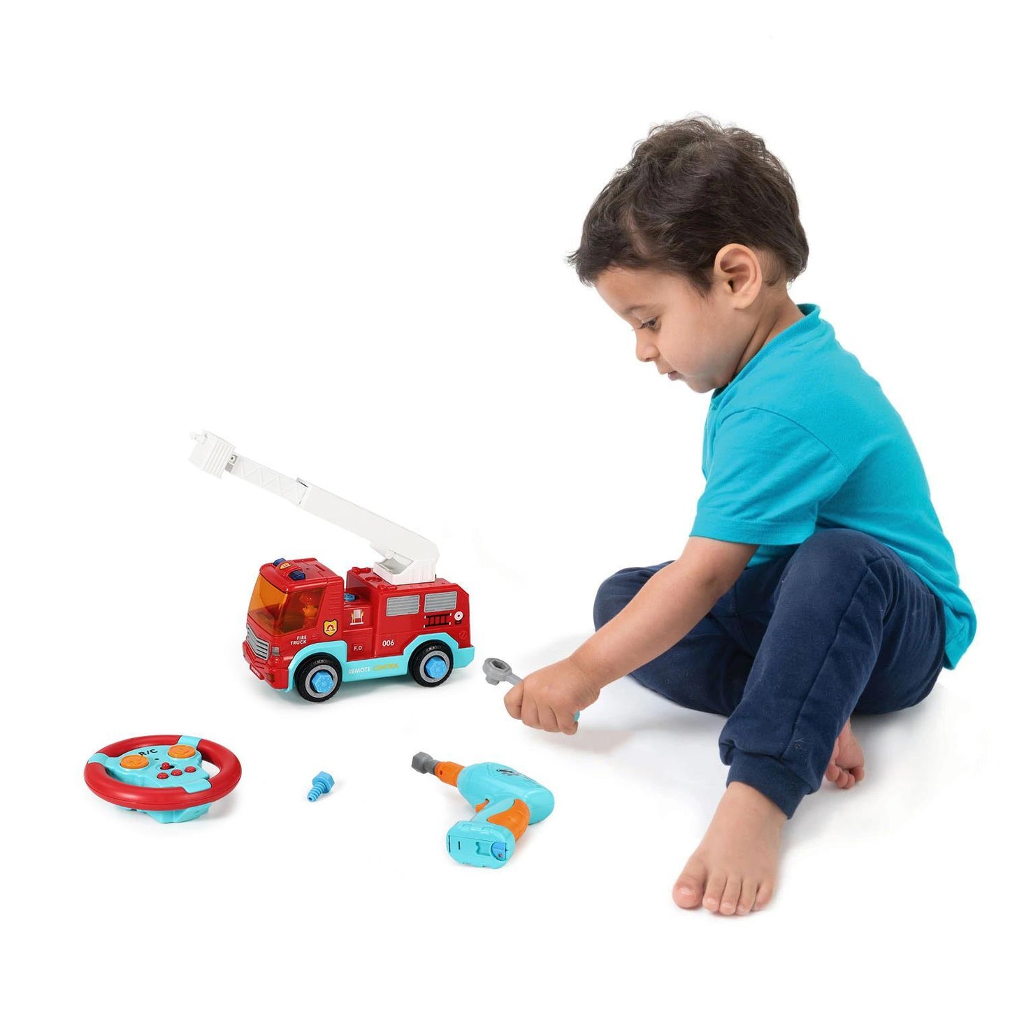 SOKA Build Your Own Take-A-Part Fire Truck Remote Controlled Kit w Light & Sound