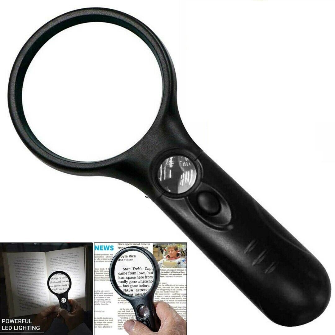 45X Magnifying Glass with Light LED Illuminated Reading Jewellery Loupe Handheld