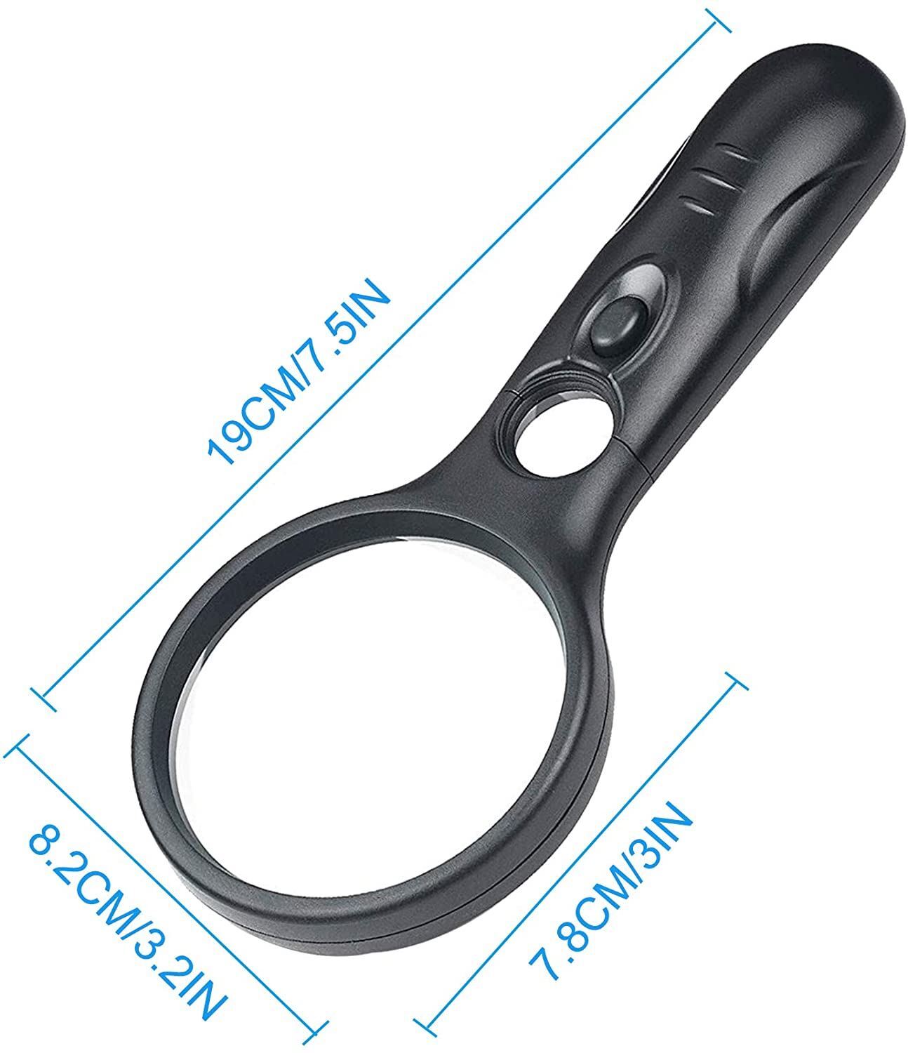 45X Magnifying Glass with Light LED Illuminated Reading Jewellery Loupe Handheld