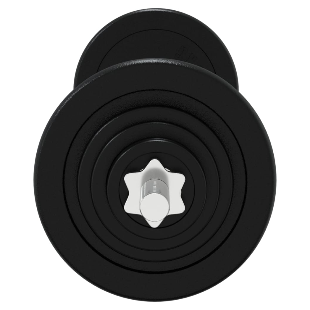 Barbell with Plates 90 kg Cast Iron & Chrome Plated Steel