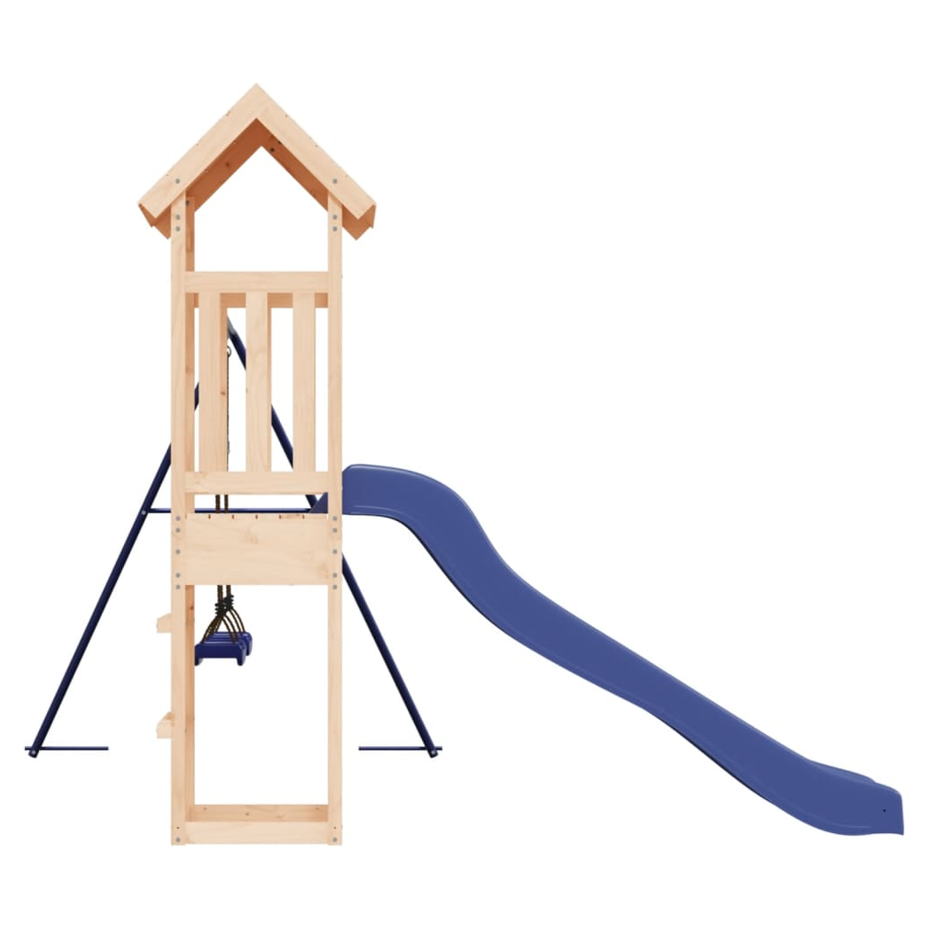 Playhouse with Slide Swings Solid Wood Pine