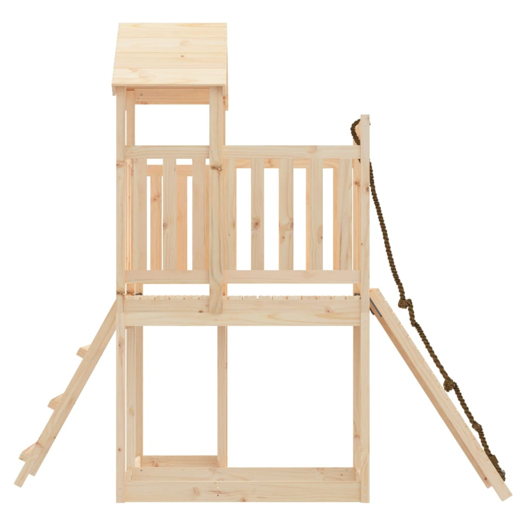 Playhouse with Climbing Wall Solid Wood Pine