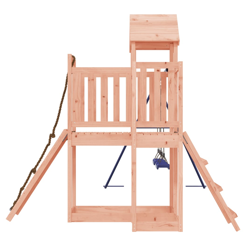 Playhouse with Climbing Wall Swings Solid Wood Douglas