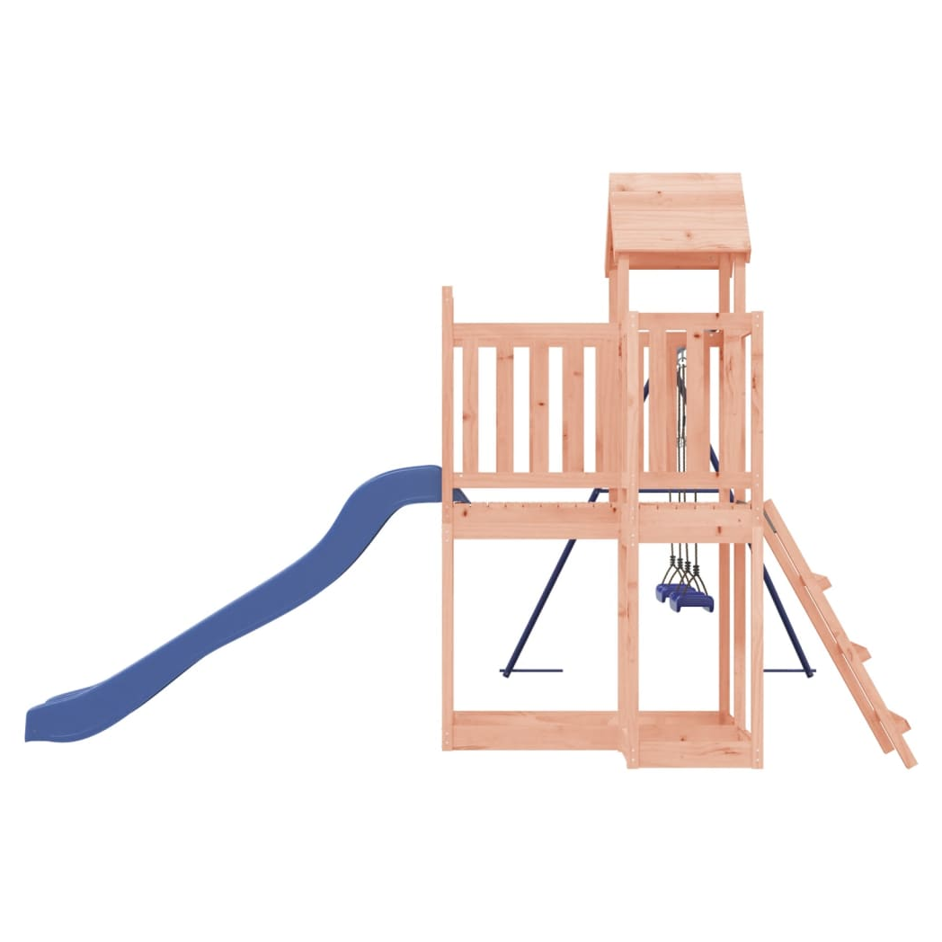 Playhouse with Slide Swings Solid Wood Douglas