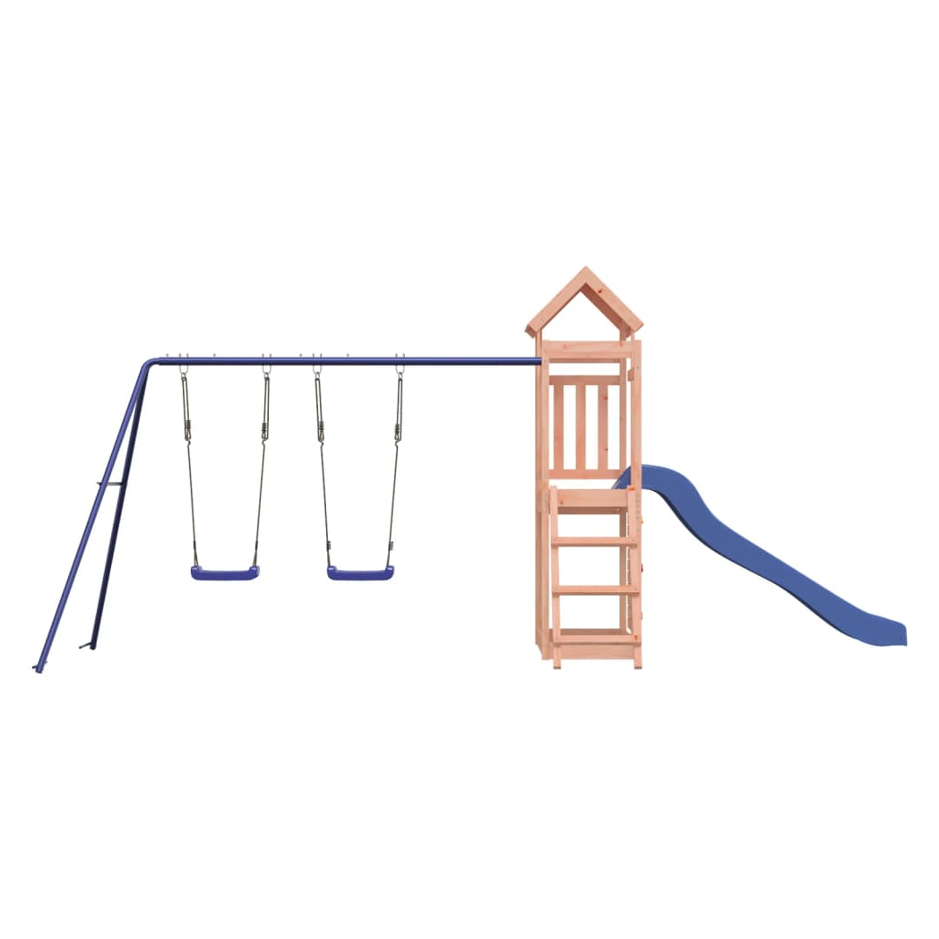 Playhouse with Slide Swings Rockwall Solid Wood Douglas