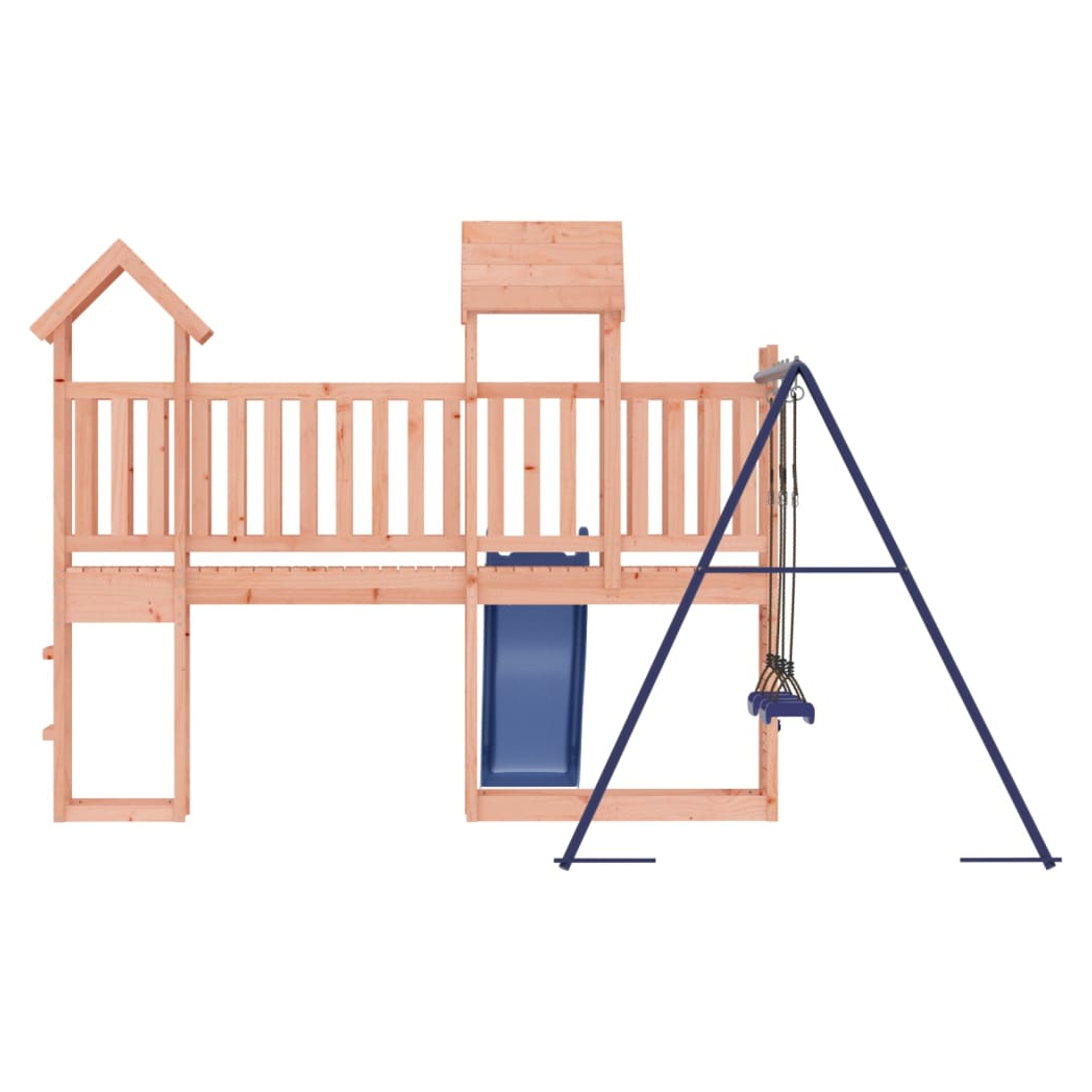 Playhouse with Slide Swings Rockwall Solid Wood Douglas
