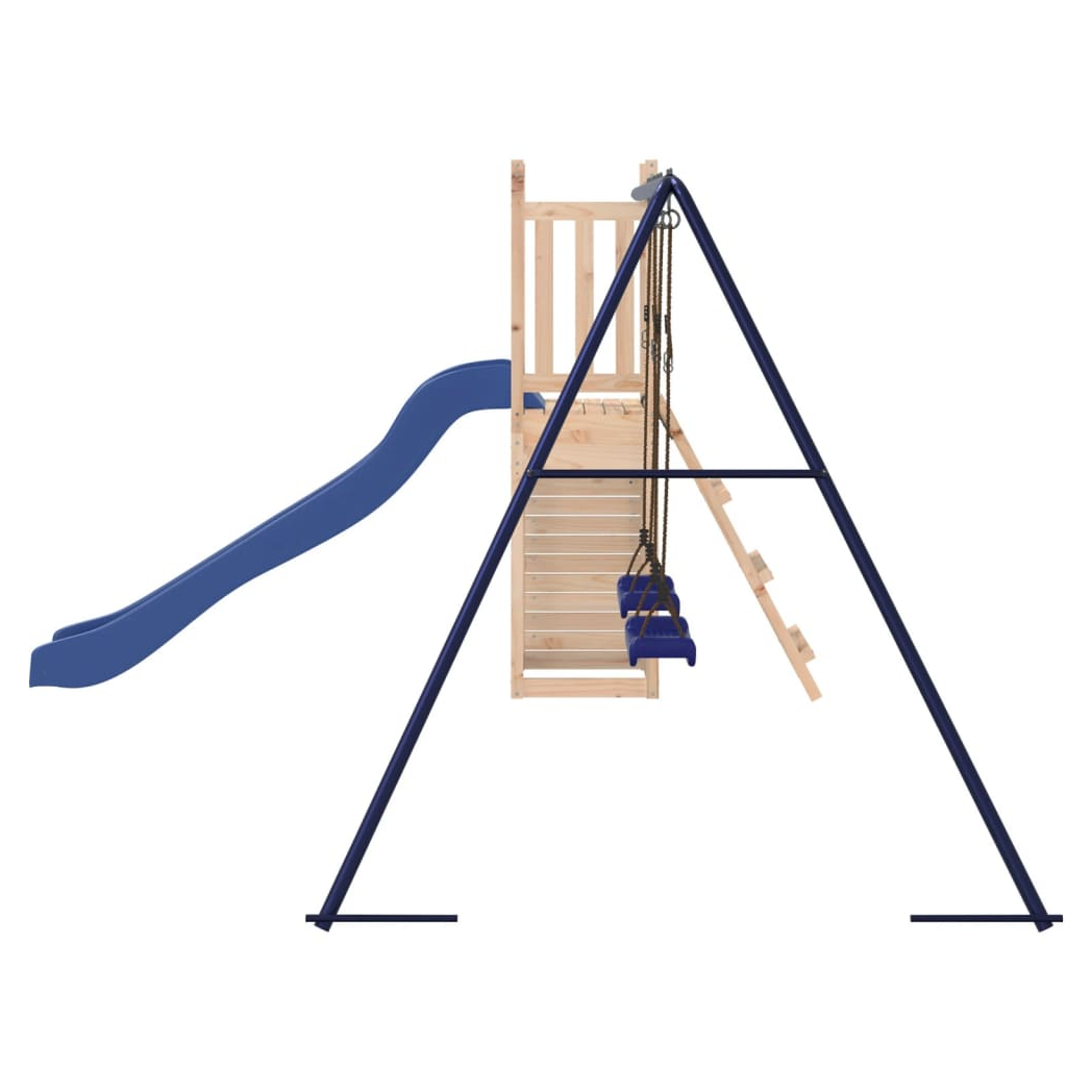 Playhouse with Slide Swings Rockwall Solid Wood Pine