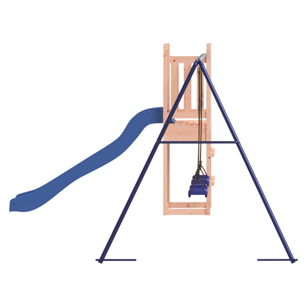 Playhouse with Slide Swings Solid Wood Douglas