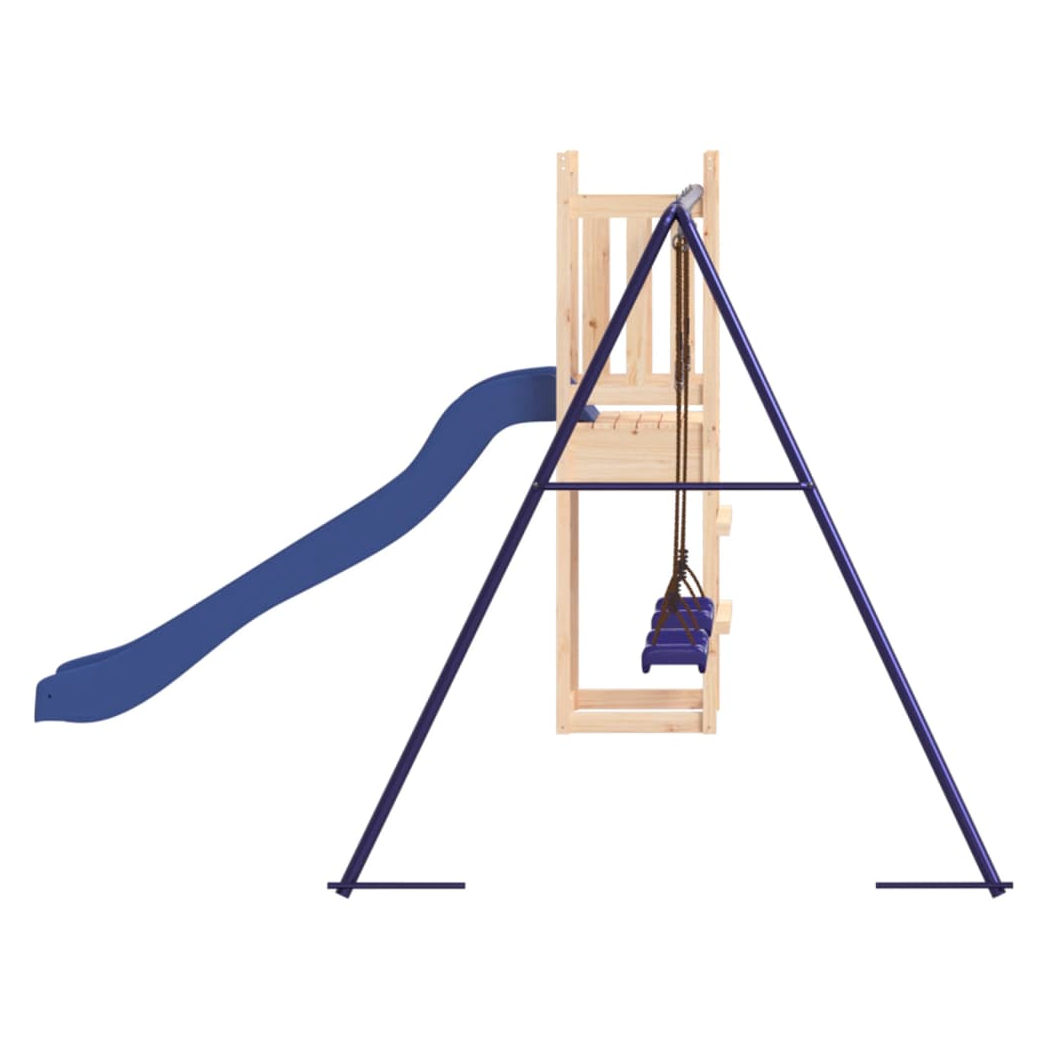 Playhouse with Slide Swings Solid Wood Pine