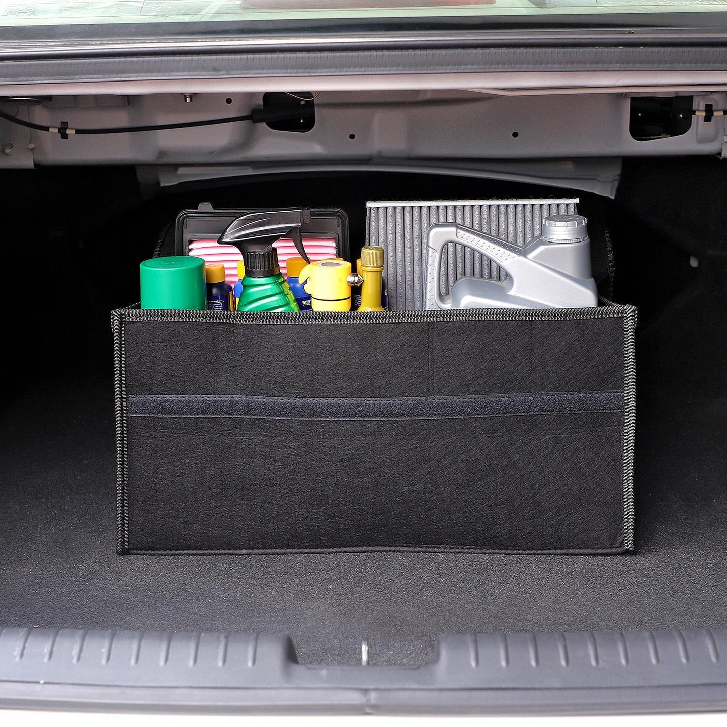 Black Large Anti Slip Car Trunk Boot Storage Organiser Case Tool Bag