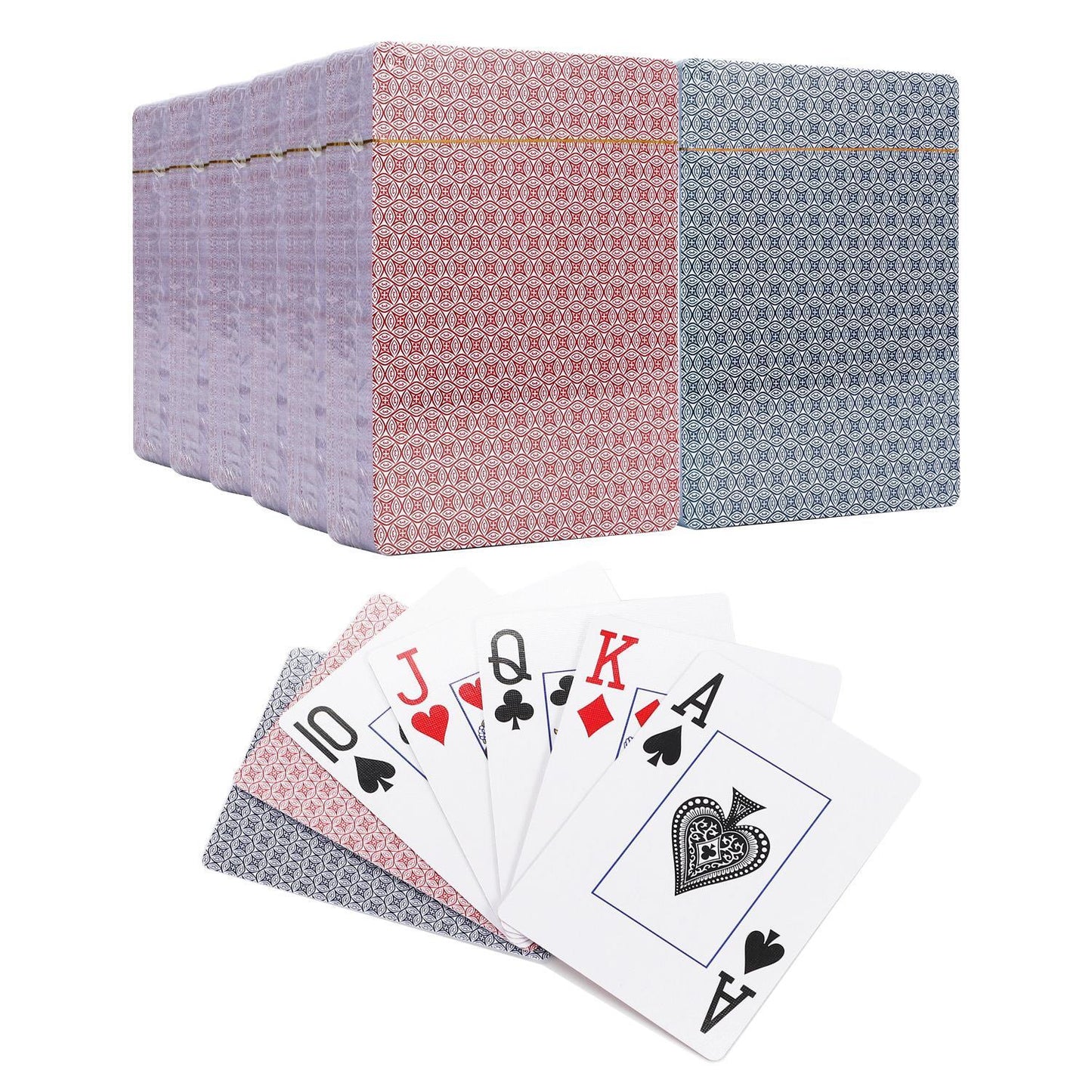 Traditional Check Poker Casino Plastic Coated Playing Cards 12 Decks