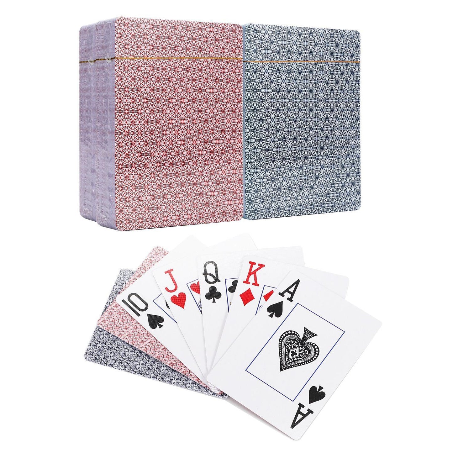 Traditional Check Poker Casino Plastic Coated Playing Cards 4 Decks