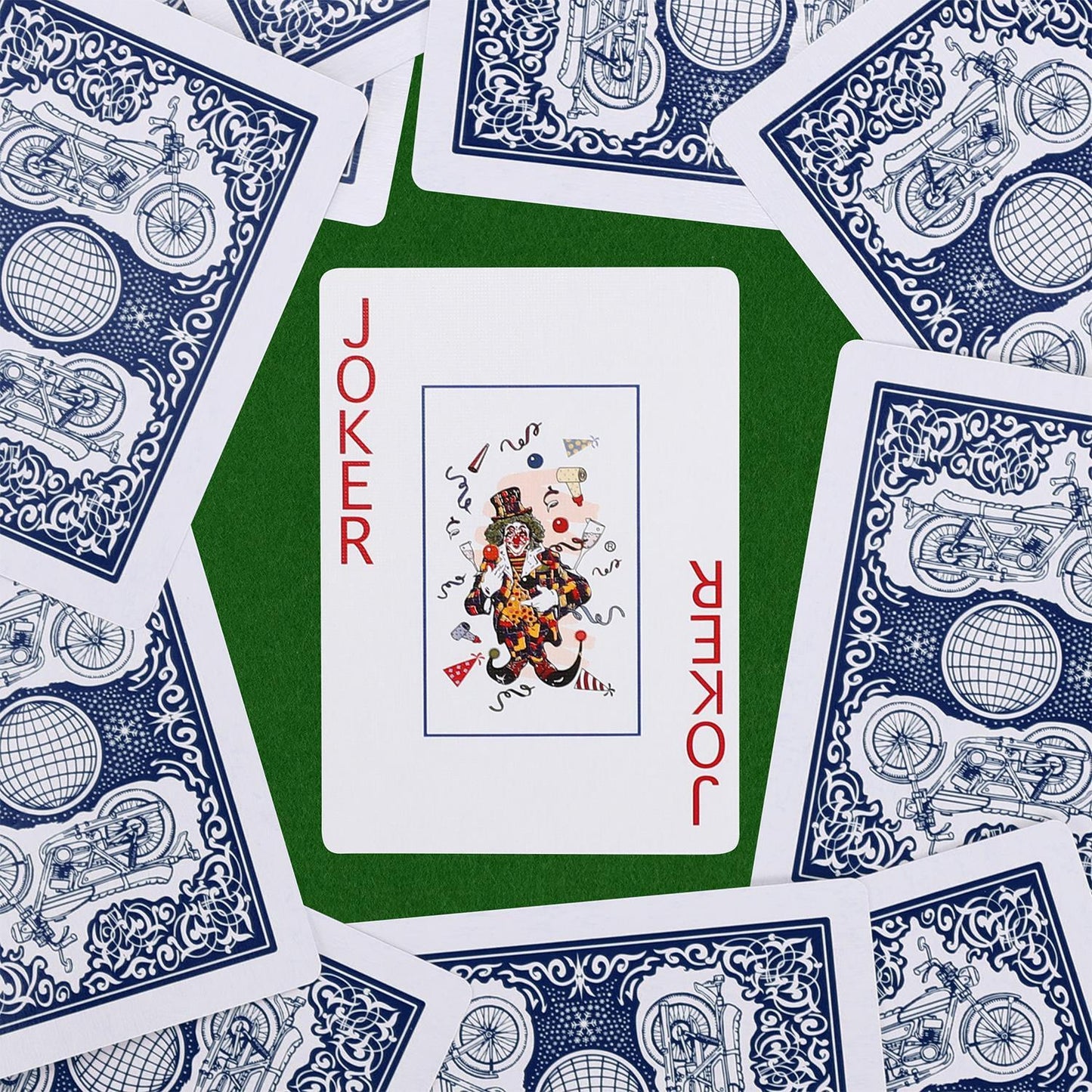 Traditional Motorbike Poker Casino Plastic Coated Playing Cards 4 Decks