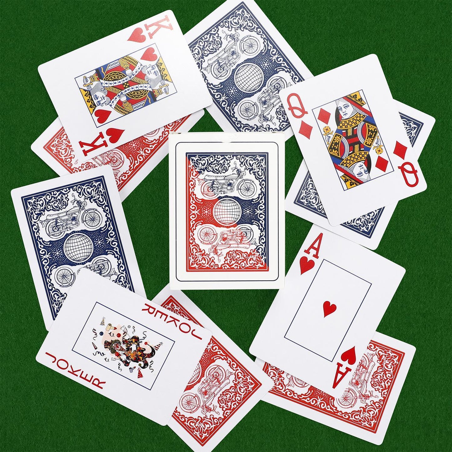 Traditional Motorbike Poker Casino Plastic Coated Playing Cards 6 Decks