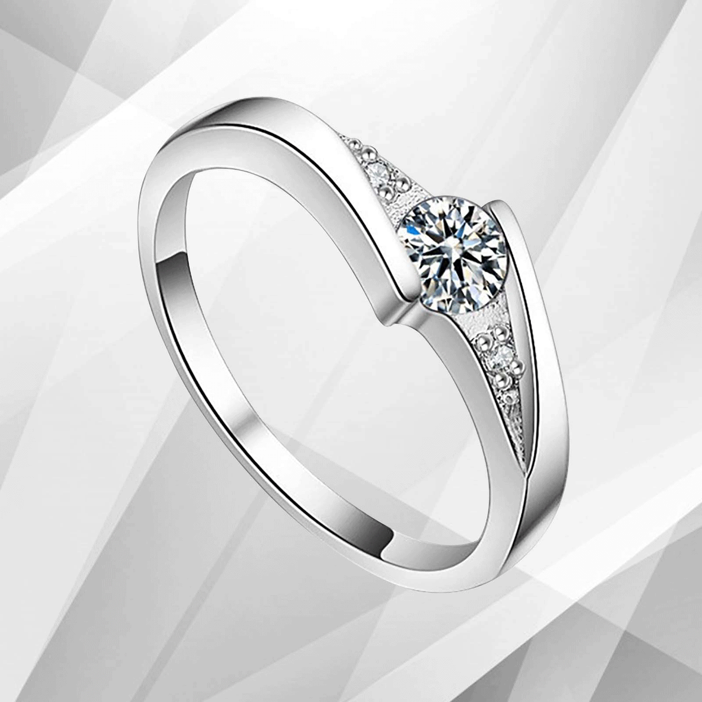 1.68Ct Round Cut C Z Diamond Bridal Engagement Promise Ring 18Ct White Gold Over, Ring Size K