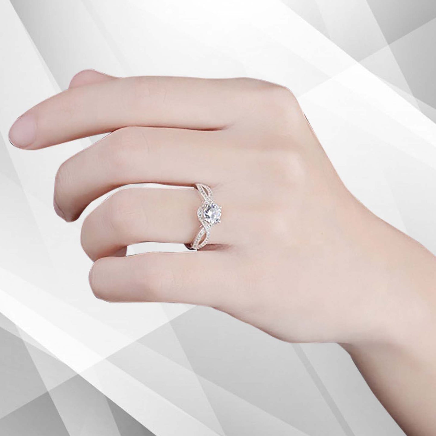 2.0Ct Round-Cut CZ Diamond Solitaire Bridal Engagement Ring 18Ct White Gold Over, Ring Size N