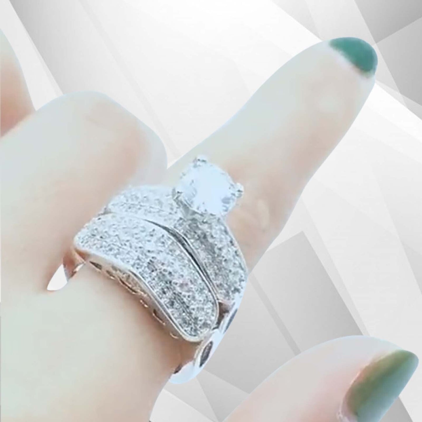 2.00Ct Total 86 CZ Diamonds Posh Bridal Engagement Ring Set 18Ct White Gold Over, Ring Size P