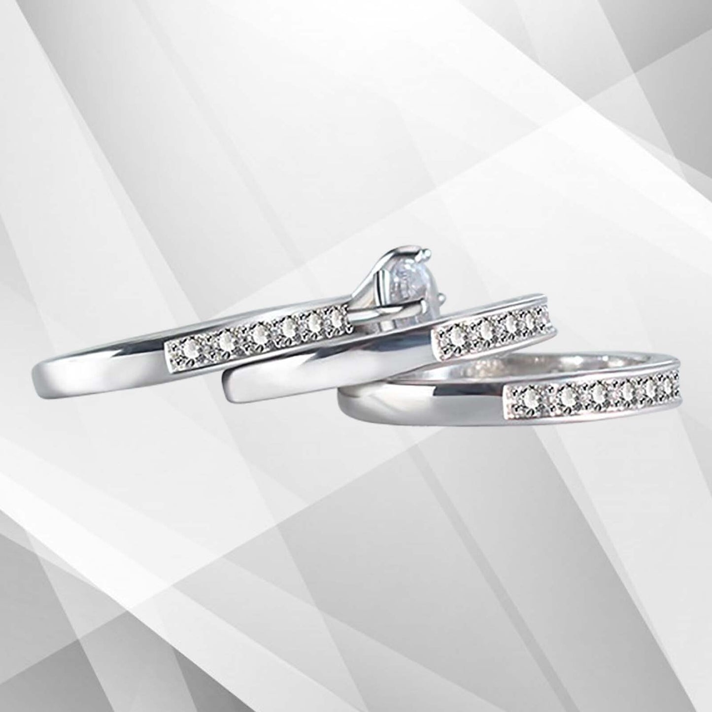 2.0Ct Round-Cut CZ Diamonds Solitaire Bridal Engagement Ring 18Ct White Gold Over, Ring Size R