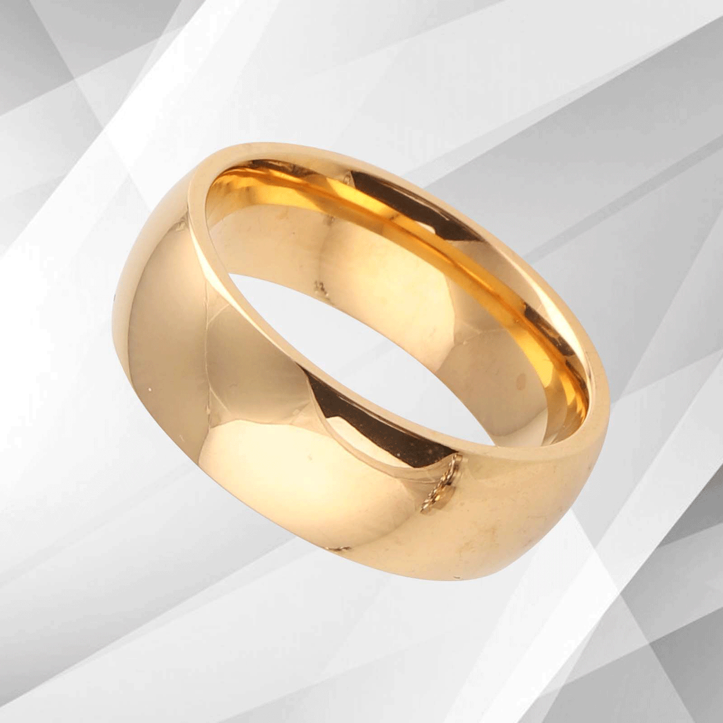 7mm Men's Titanium Engagement Wedding Anniversary Band Ring 18Ct Yellow Gold Over, Ring Size V