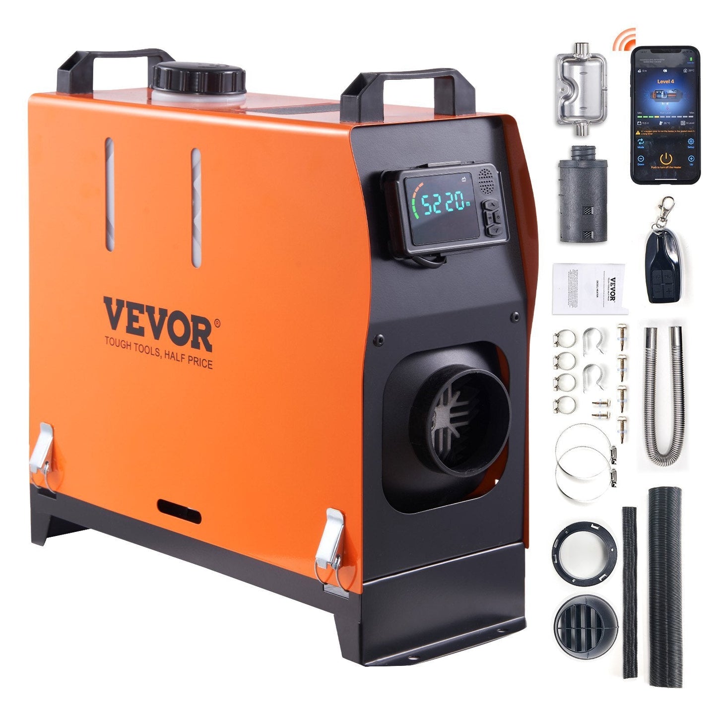VEVOR Diesel Air Heater All-in-one 12V 8KW Bluetooth App LCD for Car RV