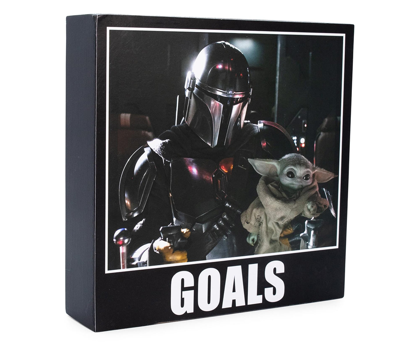 Star Wars The Mandalorian Goals 6 x 6 Inch Wood Box Sign