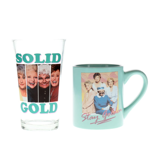 The Golden Girls "Stay Golden" Pint Glass and Coffee Mug Set