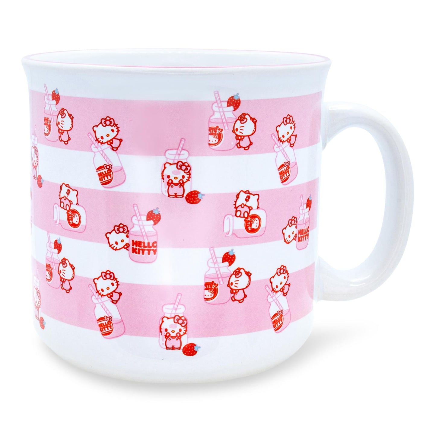 Sanrio Hello Kitty Strawberry Milk Ceramic Camper Mug | Holds 20 Ounces