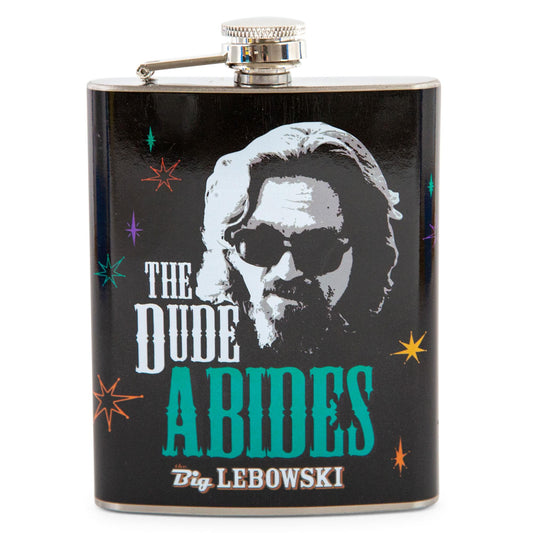The Big Lebowski "The Dude Abides" Stainless Steel Flask | Holds 7 Ounces