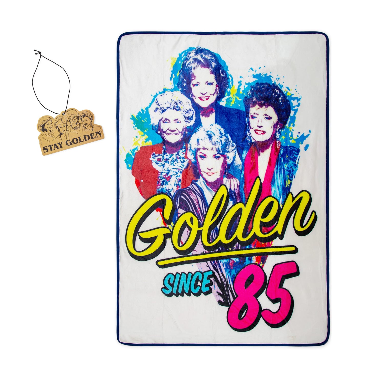 Golden Girls 45 x 60 Inch Fleece Throw Blanket & Air Freshener Gift Set