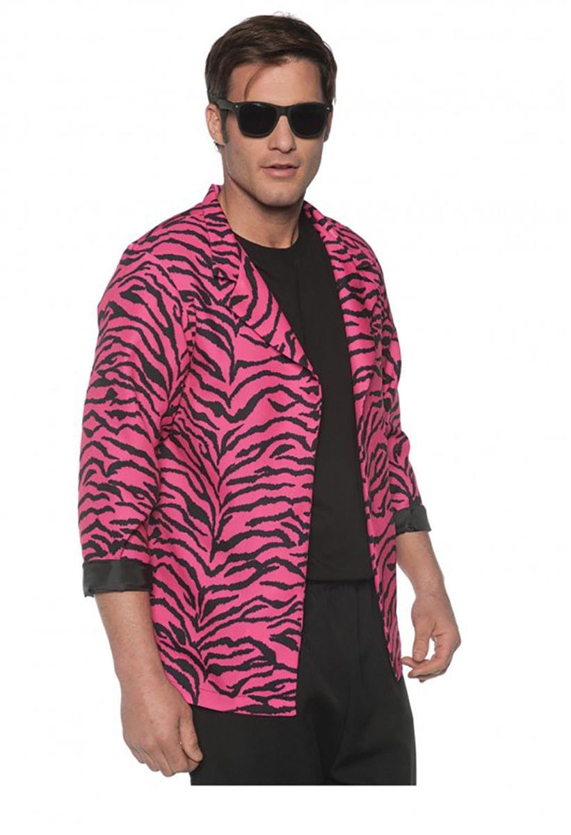 80's Zebra Blazer Pink Adult Costume OS