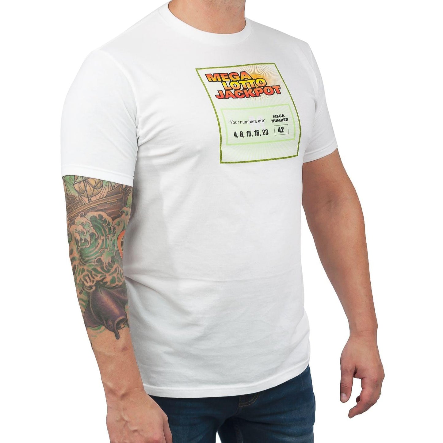 Lost "Mega Lotto Jackpot" Men's White T-Shirt - X-Large