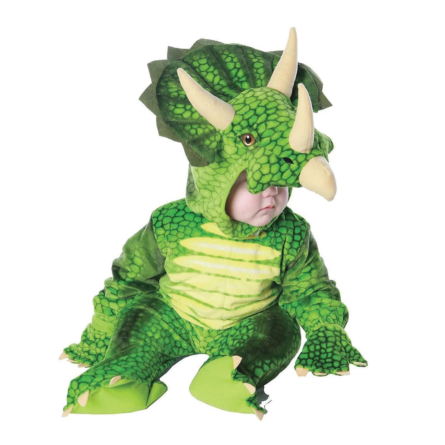 Green Triceratops Plush Baby Costume S 6-12 Months