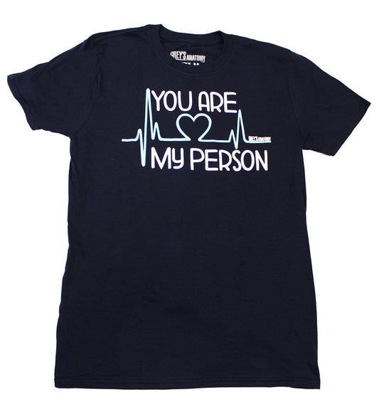 Greys Anatomy "You Are My Person" Adult Navy T-Shirt - Small