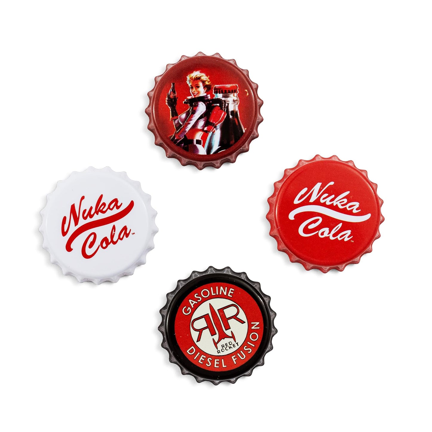 Fallout Nuka-Cola Bottle Cap Magnets | Set of 4