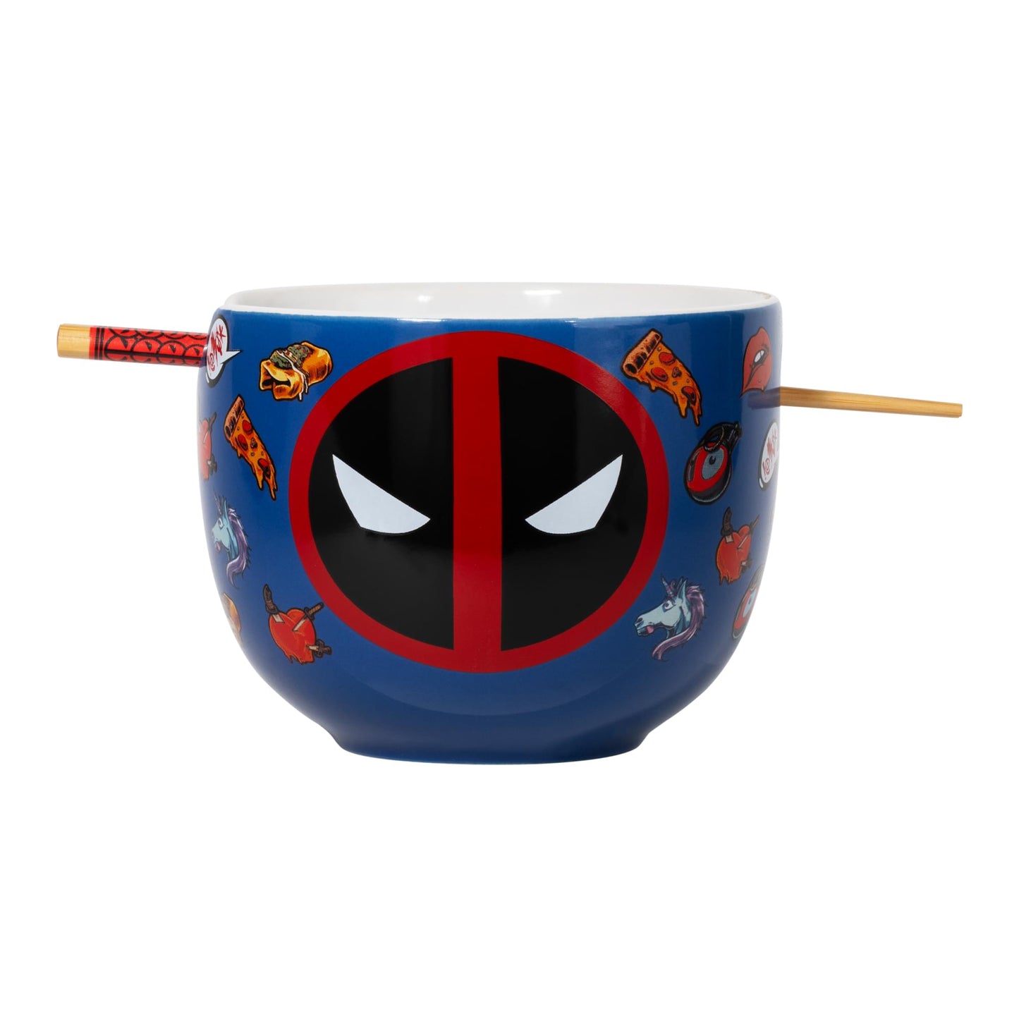 Marvel Deadpool Iconography 20-Ounce Ramen Bowl and Chopstick Set
