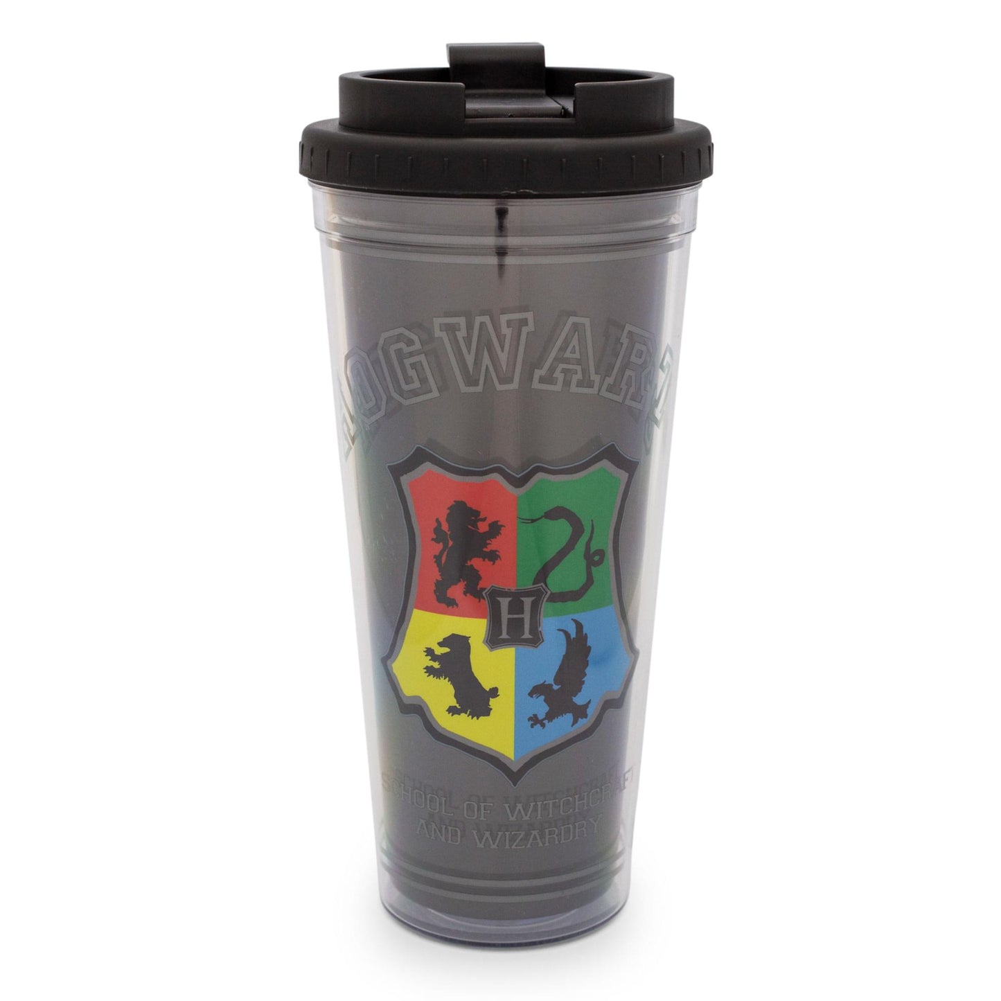 Harry Potter Hogwarts Crest Plastic Tumbler With Lid | Holds 24 Ounces